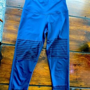 Navy DYI Leggings with cool detail on legs.